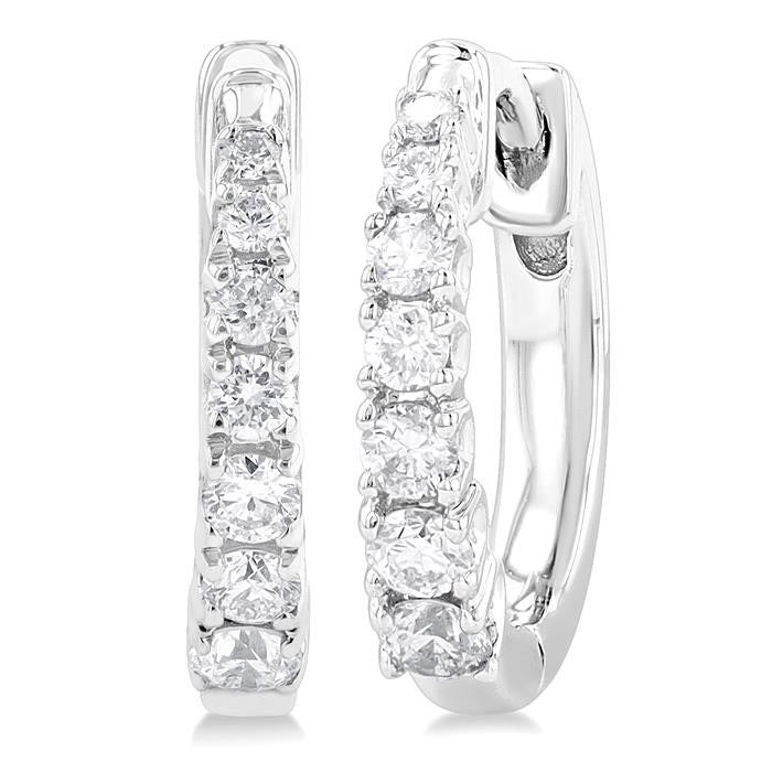 Graduated Petite Diamond Huggie Fashion Earrings