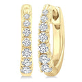 1/4 Ctw Graduated Round Cut Diamond Fashion Huggie Petites in 10K Yellow Gold