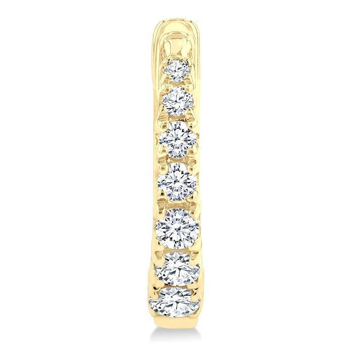 1/4 Ctw Graduated Round Cut Diamond Fashion Huggie Petites in 10K Yellow Gold