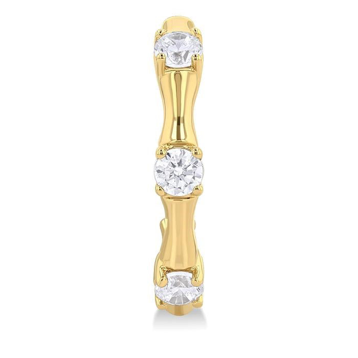 Petite Diamond Fashion Bamboo Half Hoop Earrings