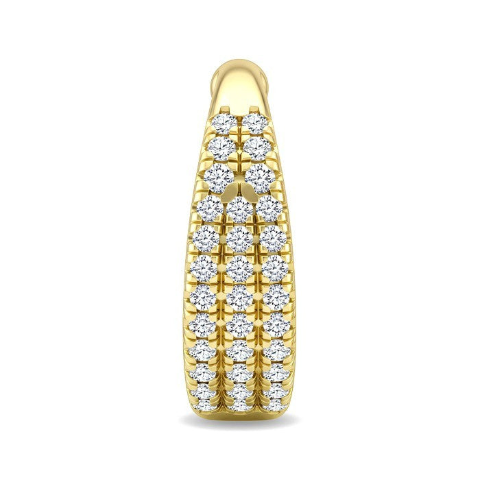 1/5 Ctw Round Cut Diamond Petite Cuff Earrings in 10K Yellow Gold