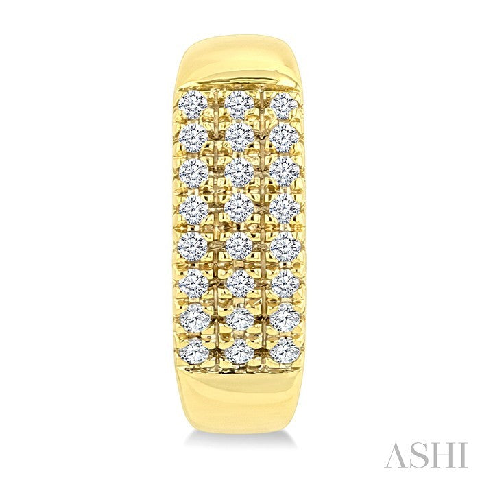 1/5 Ctw Round Cut Diamond Petite Cuff Earrings in 10K Yellow Gold