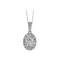 Diamond Oval Shaped Composite Halo Pendant