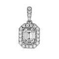 Diamond Emerald Shaped Composite Halo Pendant 