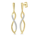 Infinity Shape Diamond Fashion Long Earrings