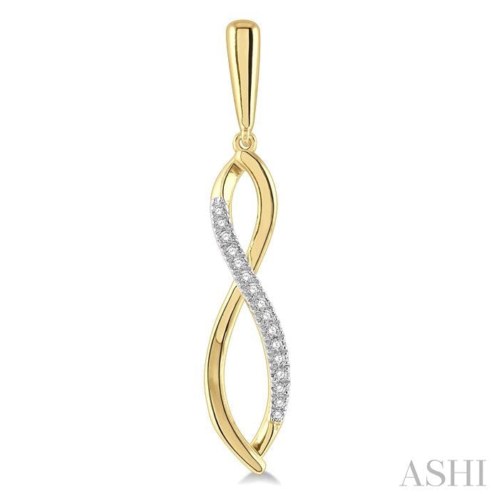 1/6 Ctw Infinity Round Cut Diamond Long Earrings in 10K Yellow Gold