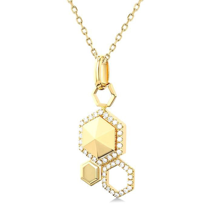 Frost Prairie Hexagon Shape Diamond Fashion Pendant