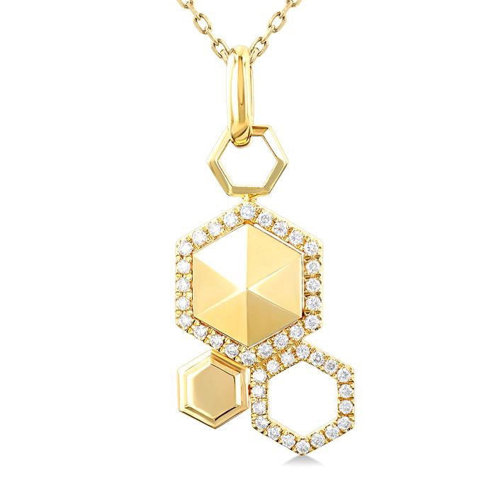 Frost Prairie Hexagon Shape Diamond Fashion Pendant