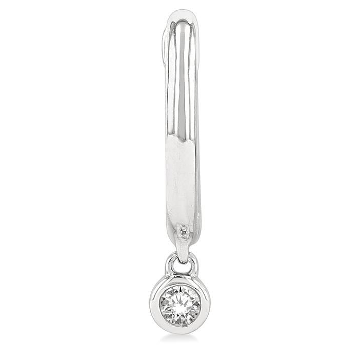 Bezel Set Petite Diamond Huggie Fashion Earrings