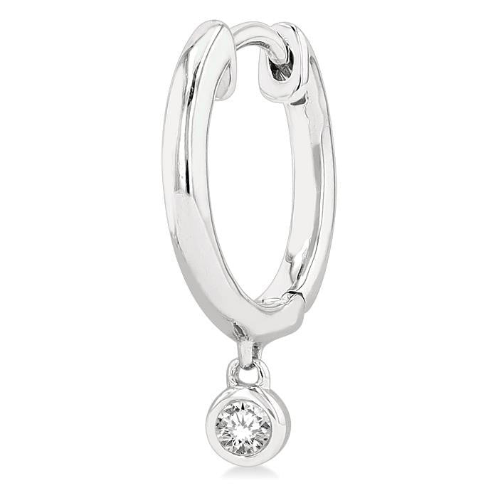 Bezel Set Petite Diamond Huggie Fashion Earrings