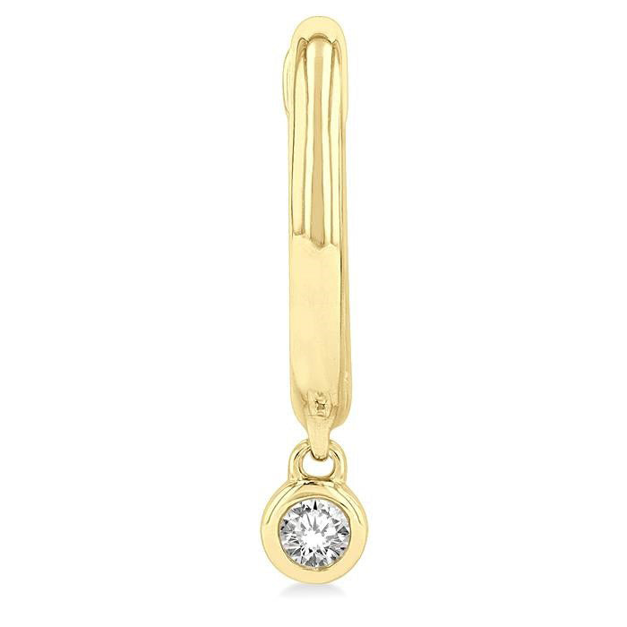 Bezel Set Petite Diamond Huggie Fashion Earrings