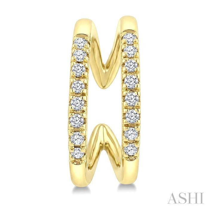 1/6 Ctw Round Cut Diamond Petite Cuff Earrings in 10K Yellow Gold