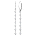 1/2 Ctw Round Cut Diamond Fashion Long Earrings in 14K White Gold