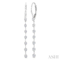 1/2 Ctw Round Cut Diamond Fashion Long Earrings in 14K White Gold