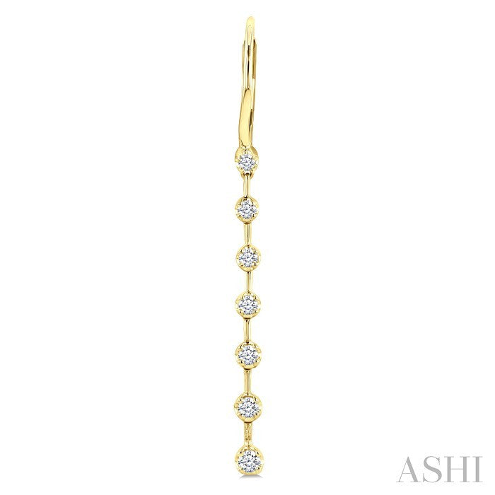 1/2 Ctw Round Cut Diamond Fashion Long Earrings in 14K Yellow Gold