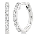 Baguette Petite Diamond Huggie Earrings