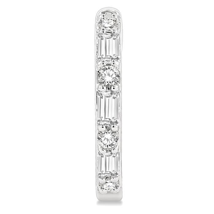Baguette Petite Diamond Huggie Earrings