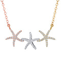 Diamond Triple Star Fish Necklace