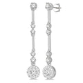 Round Shape Shine Bright Diamond Long Earrings
