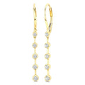 1/3 Ctw Round Cut Diamond Fashion Long Earrings in 14K Yellow Gold