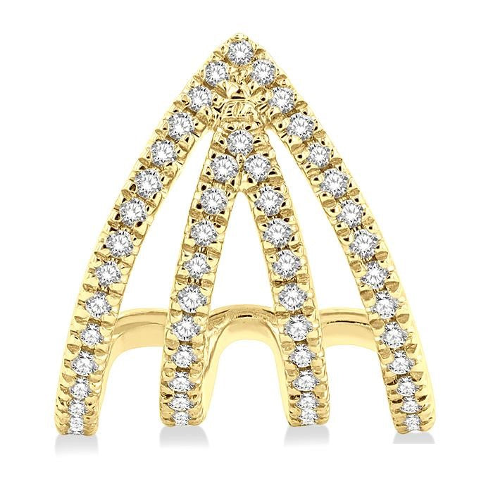 1/3 Ctw Petite Claw Round Cut Diamond Fashion Stud Earrings in 10K Yellow Gold