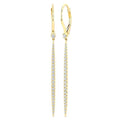 1/3 Ctw Round Cut Diamond Fashion Long Earrings in 14K Yellow Gold