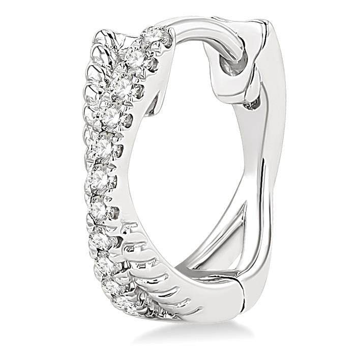 1/6 Ctw Petite Criss Cross Rope and Round Cut Diamond Fashion Huggies in 10K White Gold