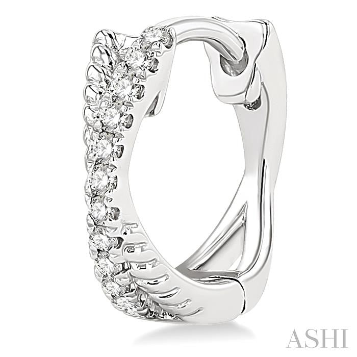 1/6 Ctw Petite Criss Cross Rope and Round Cut Diamond Fashion Huggies in 10K White Gold