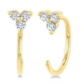 1/8 Ctw Round Cut Diamond Petite Open Huggie Earrings in 10K Yellow Gold