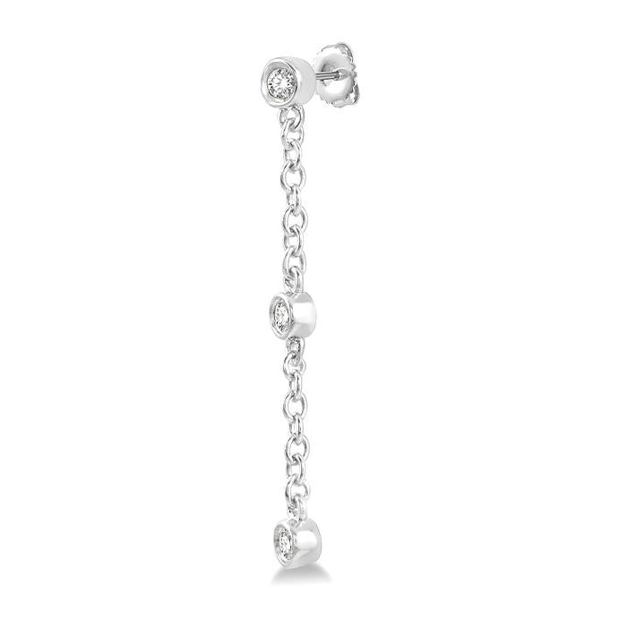 Diamond Station Long Chain Earrings