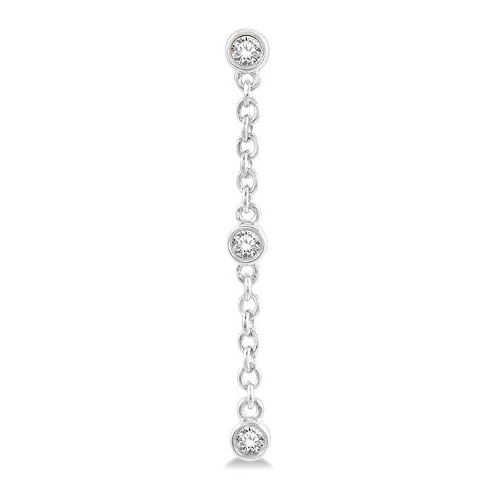 Diamond Station Long Chain Earrings