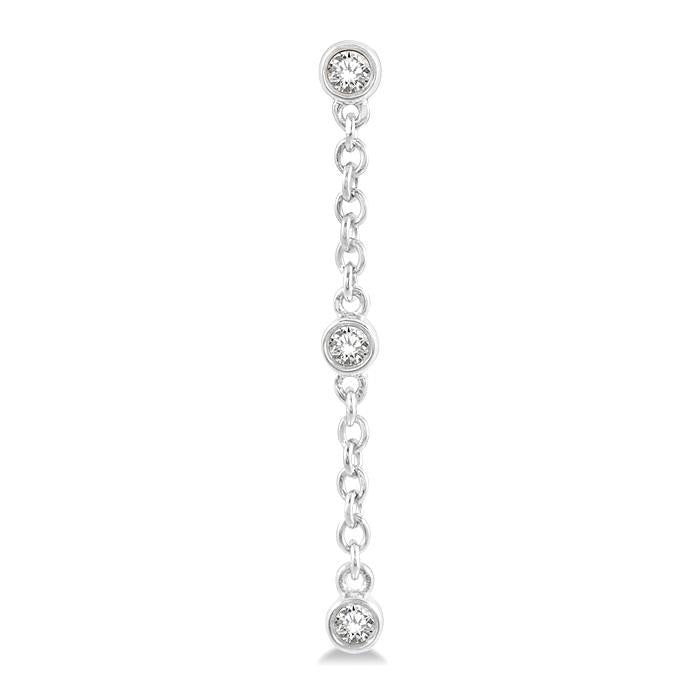 Diamond Station Long Chain Earrings
