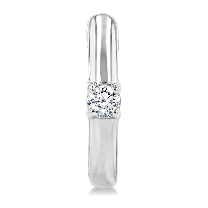 1/10 Ctw Petite Single Round Cut Diamond Fashion Huggies in 10K White Gold
