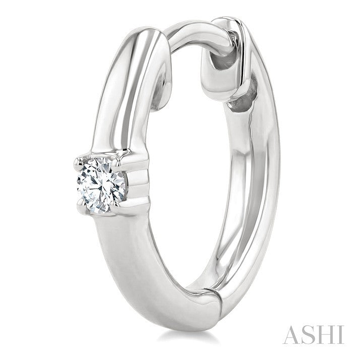 1/10 Ctw Petite Single Round Cut Diamond Fashion Huggies in 10K White Gold
