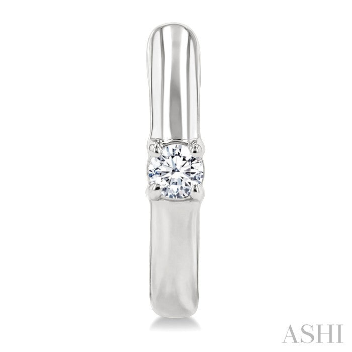 1/10 Ctw Petite Single Round Cut Diamond Fashion Huggies in 10K White Gold
