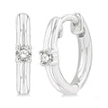 White Gold Petite Diamond Huggie Earrings