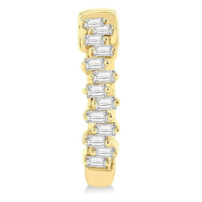 1/3 Ctw Petite Scatter Baguette Cut Diamond Fashion Huggies in 10K Yellow Gold