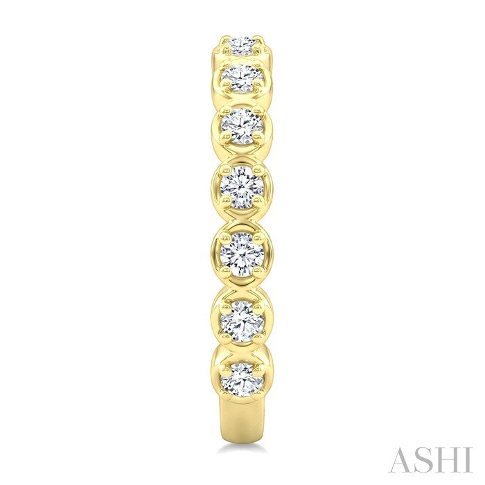 1/8 Ctw Round Cut Diamond Petite Huggie Cuff Earrings in 10K Yellow Gold