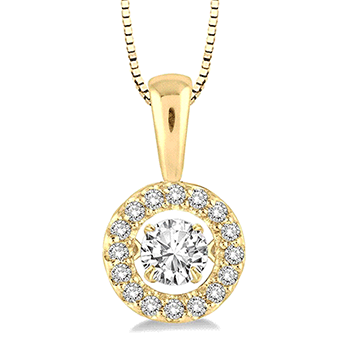 Cascade Evergreen Round Shape Emotion Halo Diamond Pendant