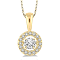 Cascade Evergreen Round Shape Emotion Halo Diamond Pendant