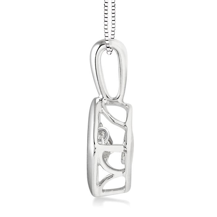 1/5 Ctw Round Cut Diamond Emotion Pendant in 14K White Gold with Chain