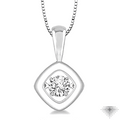 1/5 Ctw Round Cut Diamond Emotion Pendant in 14K White Gold with Chain