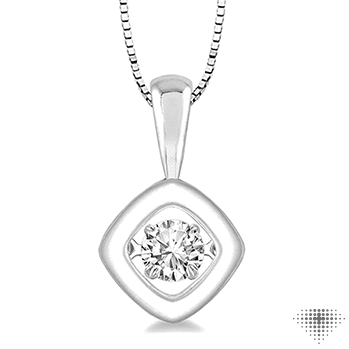 1/5 Ctw Round Cut Diamond Emotion Pendant in 14K White Gold with Chain