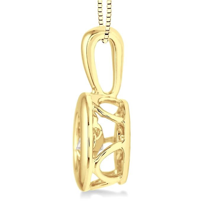 1/5 Ctw Diamond Emotion Pendant in 14K Yellow Gold with Chain