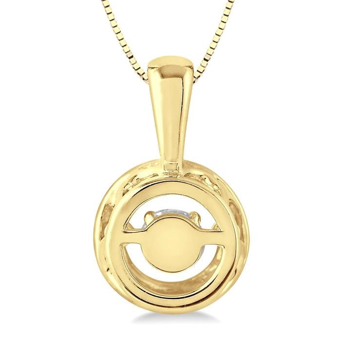 1/5 Ctw Diamond Emotion Pendant in 14K Yellow Gold with Chain