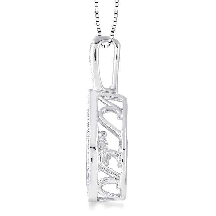 1/3 Ctw Diamond Emotion Pendant in 14K White Gold with Chain