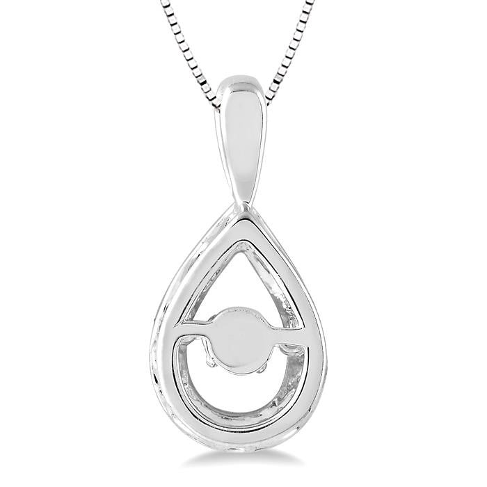 1/3 Ctw Diamond Emotion Pendant in 14K White Gold with Chain