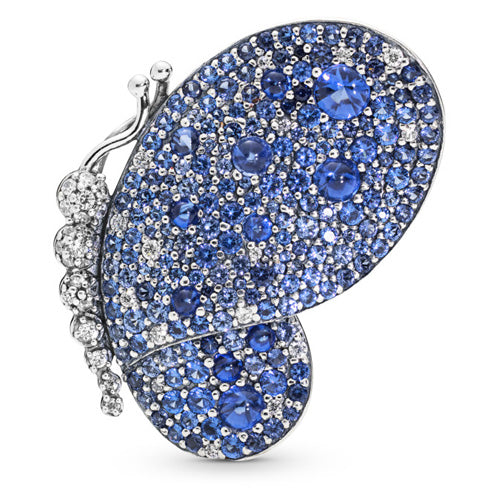 Dazzling Blue Butterfly Brooch Pendant