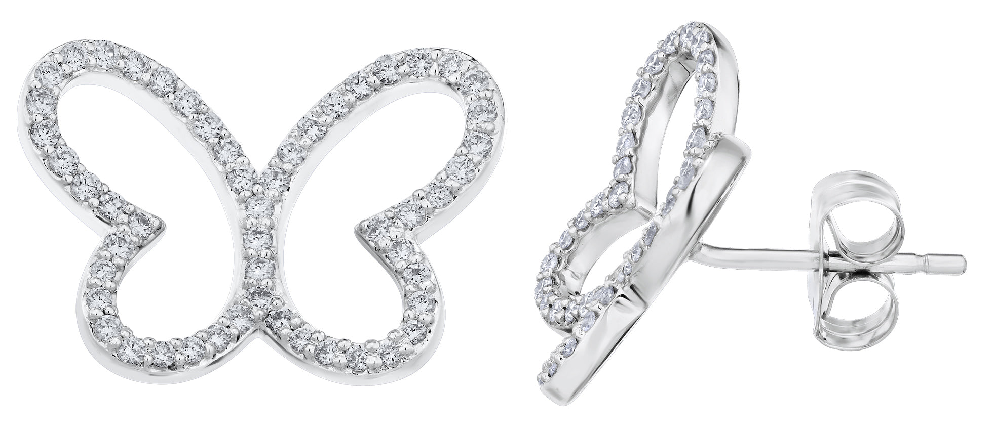 Diamond Blutterfly Silhouette Earrings