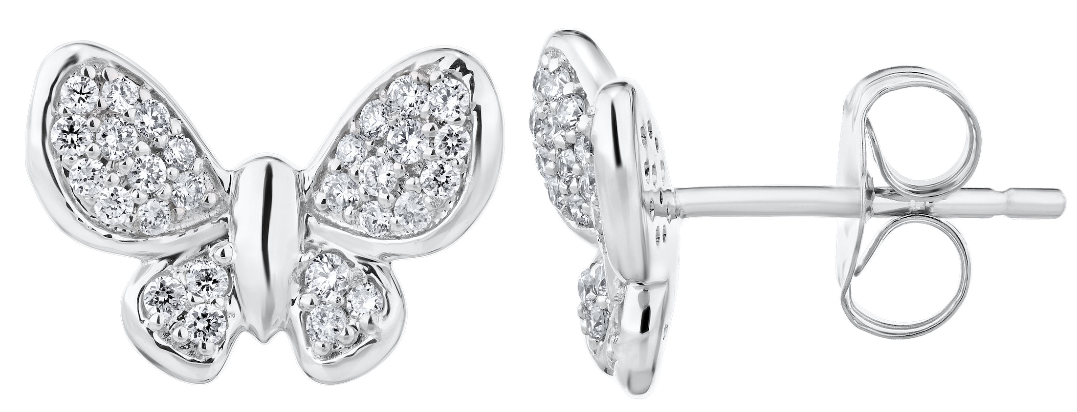 Diamond Pave Butterfly Earrings